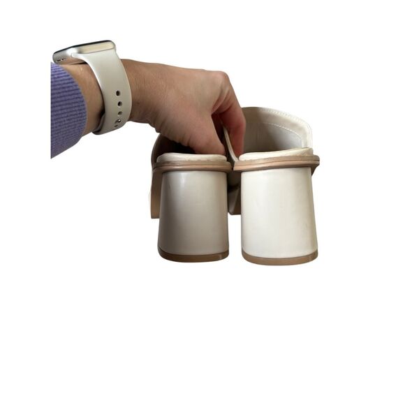 OAK + FORT PLATFORM CLOGS Mules size 6 Cream Block Heel Chunky - Picture 8 of 14